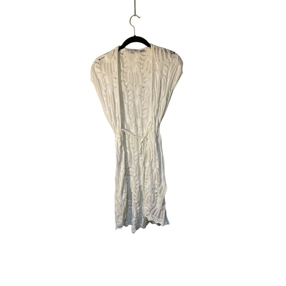 Eight eight eight retro vintage white open front knit cardigan/cover-up size SP